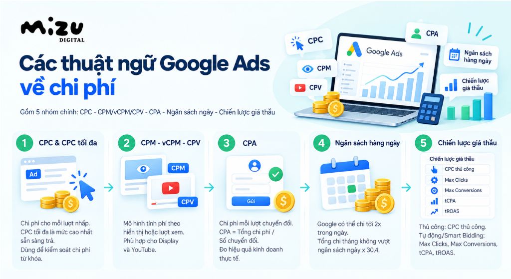 Các thuật ngữ Google Ads về chi phí