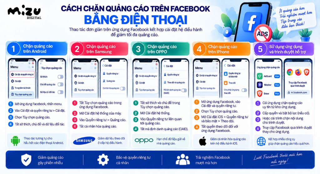 Cách chặn quảng cáo trên Facebook bằng điện thoại