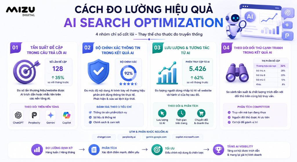 Cách đo lường hiệu quả AI Search Optimization