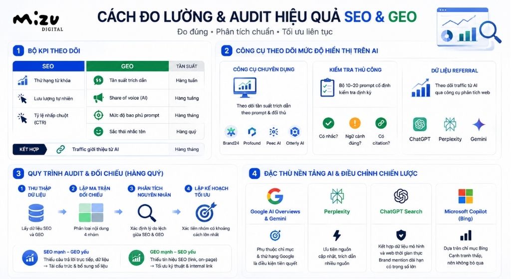 Cách đo lường và audit hiệu quả SEO và GEO