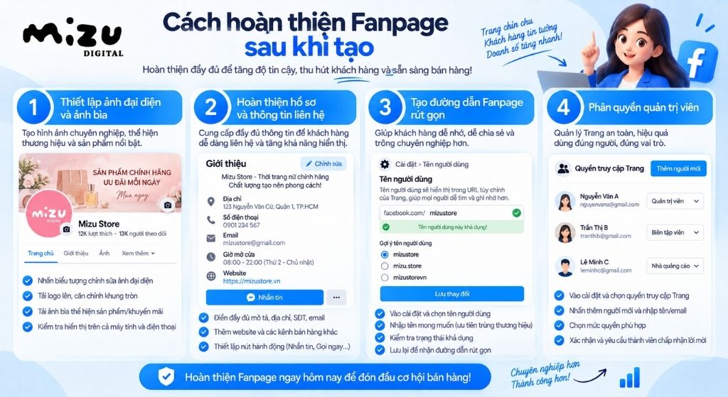 Cách hoàn thiện Fanpage sau khi tạo