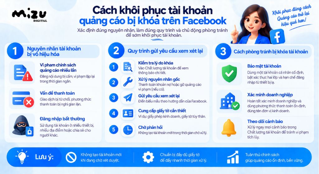 Cách khôi phục tài khoản quảng cáo bị khóa