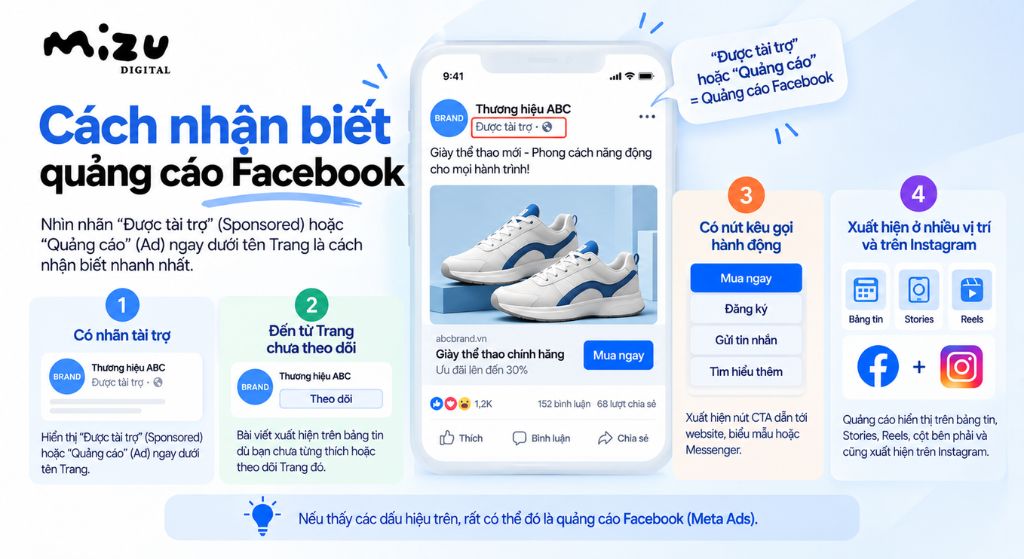 Cách nhận biết quảng cáo Facebook