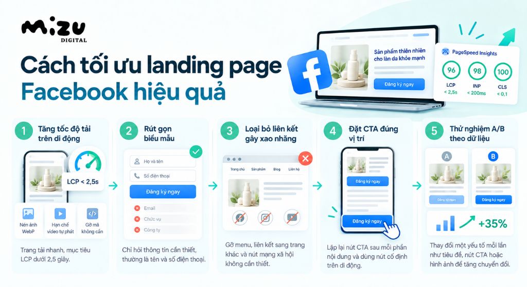 Cách tối ưu landing page Facebook
