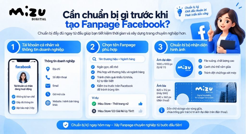 Cần chuẩn bị gì trước khi tạo Fanpage