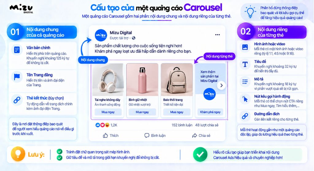 Cấu tạo của một quảng cáo Carousel