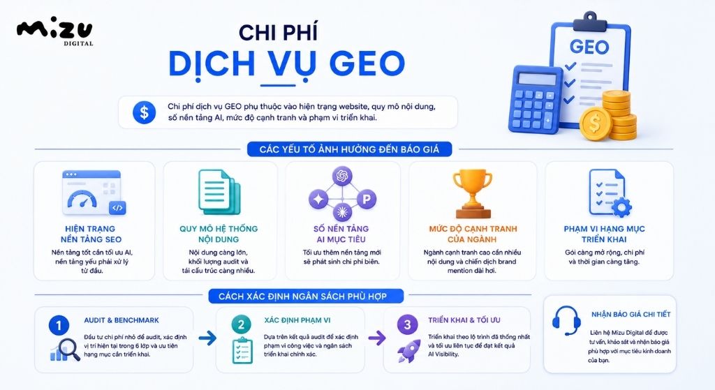 Chi phí dịch vụ GEO