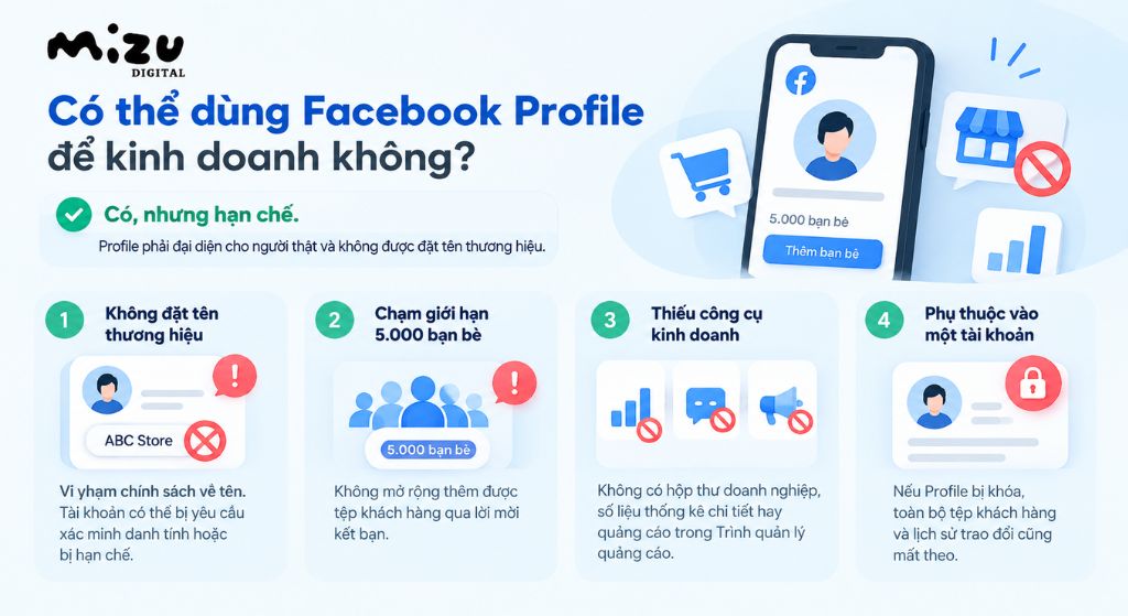 Có thể dùng Facebook Profile để kinh doanh