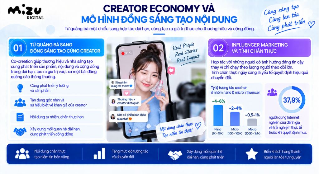 Creator Economy và mô hình đồng sáng tạo nội dung