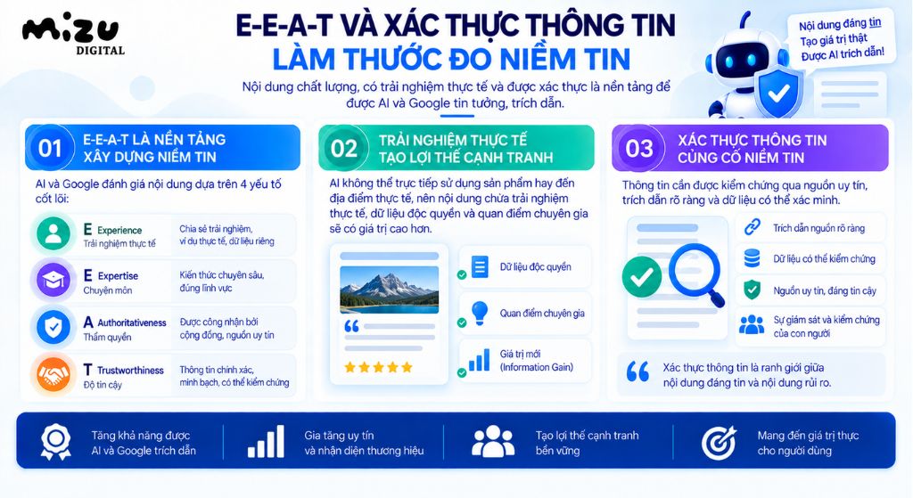 E-E-A-T và xác thực thông tin làm thước đo niềm tin