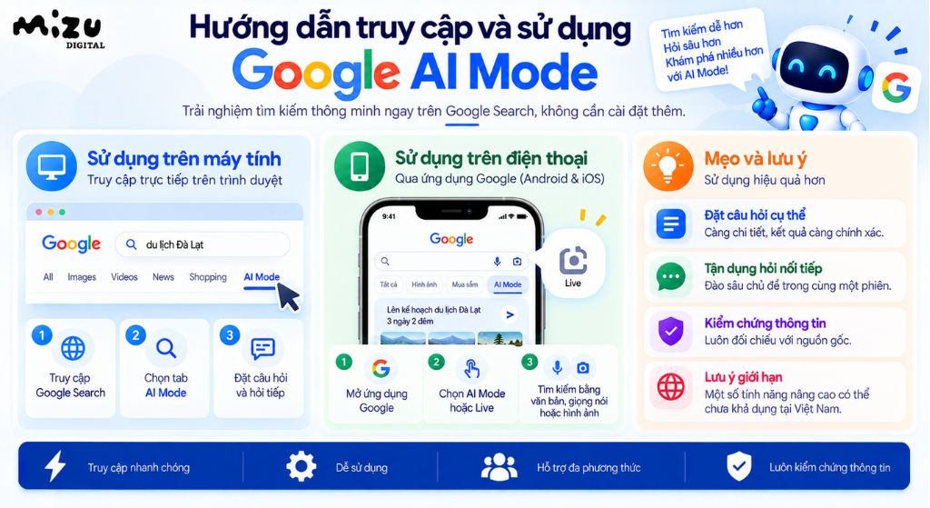 Hướng dẫn truy cập và sử dụng Google AI Mode
