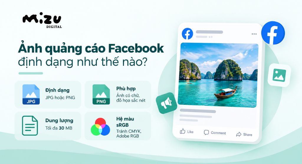 Ảnh quảng cáo Facebook nên dùng định dạng JPG hoặc PNG