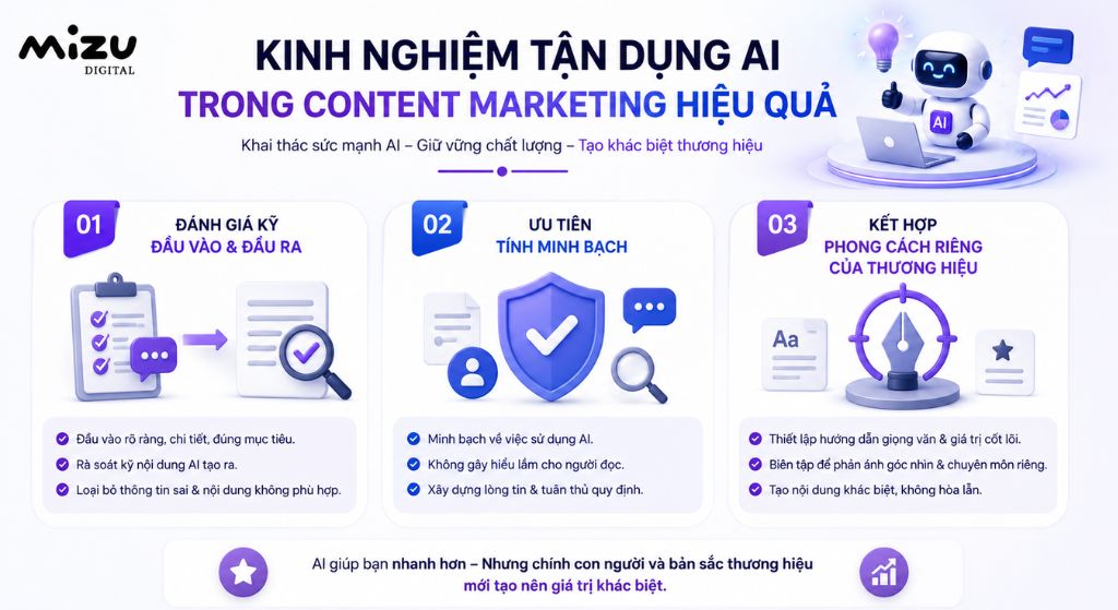 Kinh nghiệm tận dụng AI trong Content Marketing hiệu quả