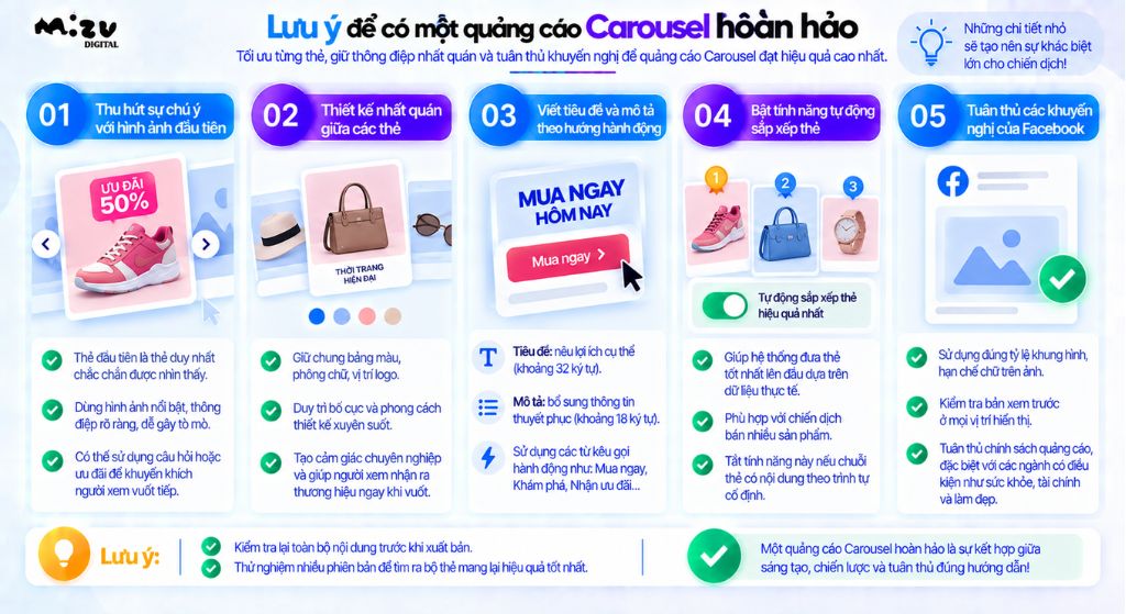 Lưu ý để có một quảng cáo Carousel hoàn hảo