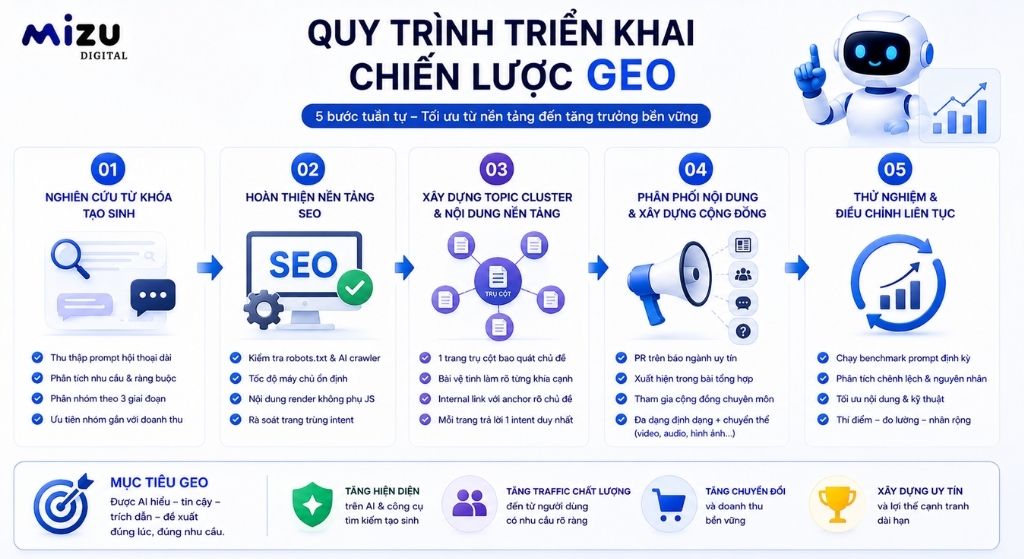 Quy trình triển khai chiến lược GEO