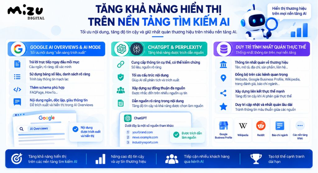 Tăng khả năng hiển thị trên nền tảng tìm kiếm AI