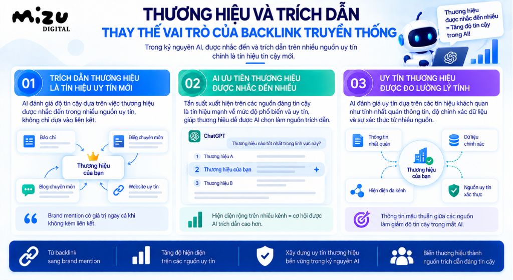 Thương hiệu và trích dẫn thay thế vai trò của backlink truyền thống