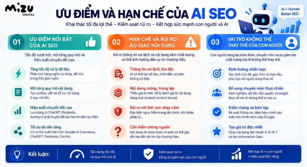 Ưu điểm và hạn chế của AI SEO
