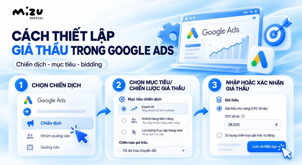 Cách thiết lập giá thầu trong tài khoản Google Ads