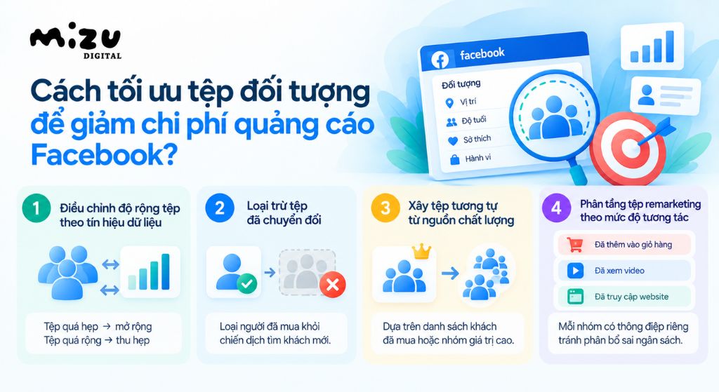 Cách tối ưu tệp đối tượng để giảm chi phí quảng cáo Facebook