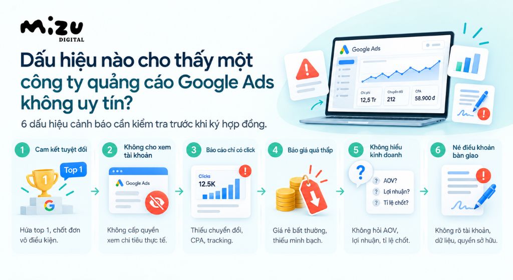 Sáu dấu hiệu cho thấy một công ty quảng cáo Google Ads