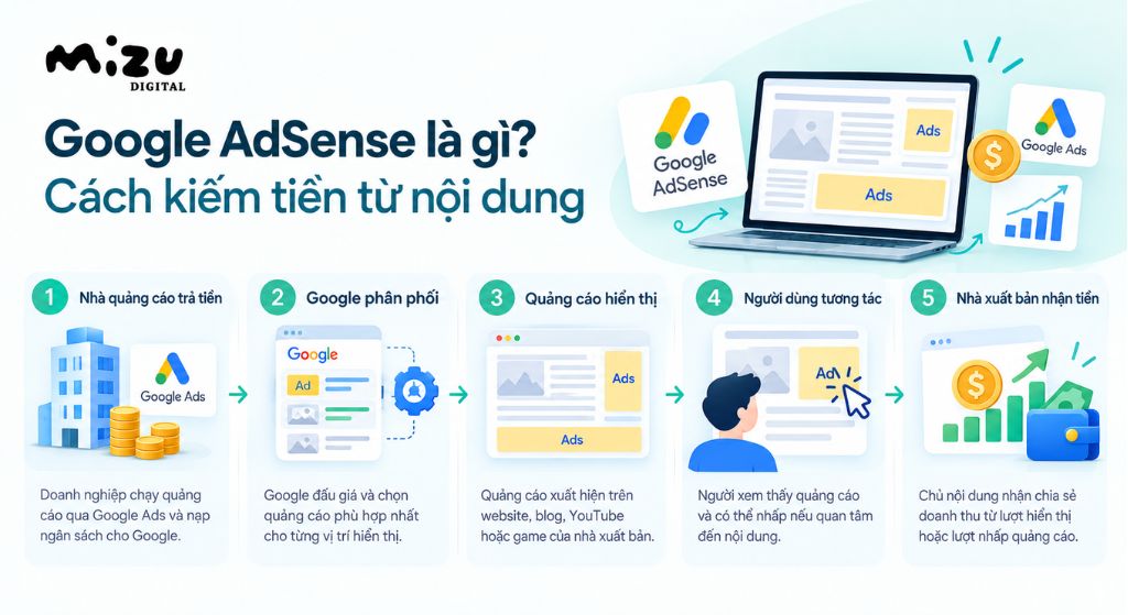 Google AdSense là chương trình kiếm tiền dành cho nhà xuất bản do Google vận hành