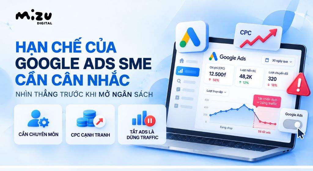 Google Ads có ba hạn chế chính mà doanh nghiệp SME