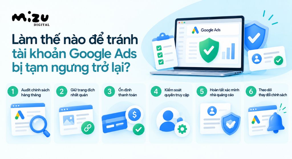 Tránh tài khoản Google Ads bị tạm ngưng trở lại