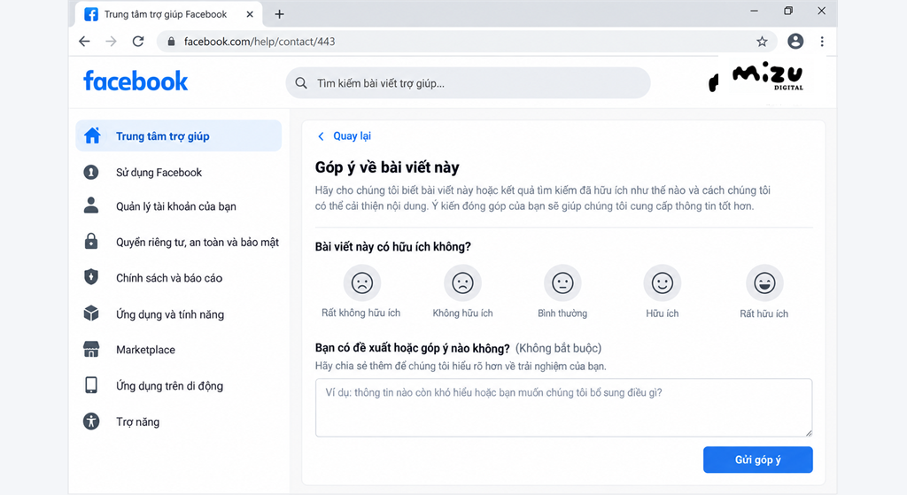 Link 443 Là Gì? Hướng Dẫn Gửi Góp Ý Cho Trung Tâm Trợ Giúp Facebook 2026
