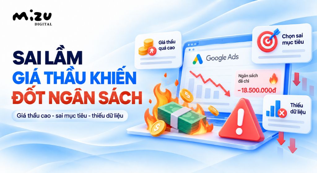 Những sai lầm về giá thầu khiến ngân sách Google Ads bị đốt vô ích